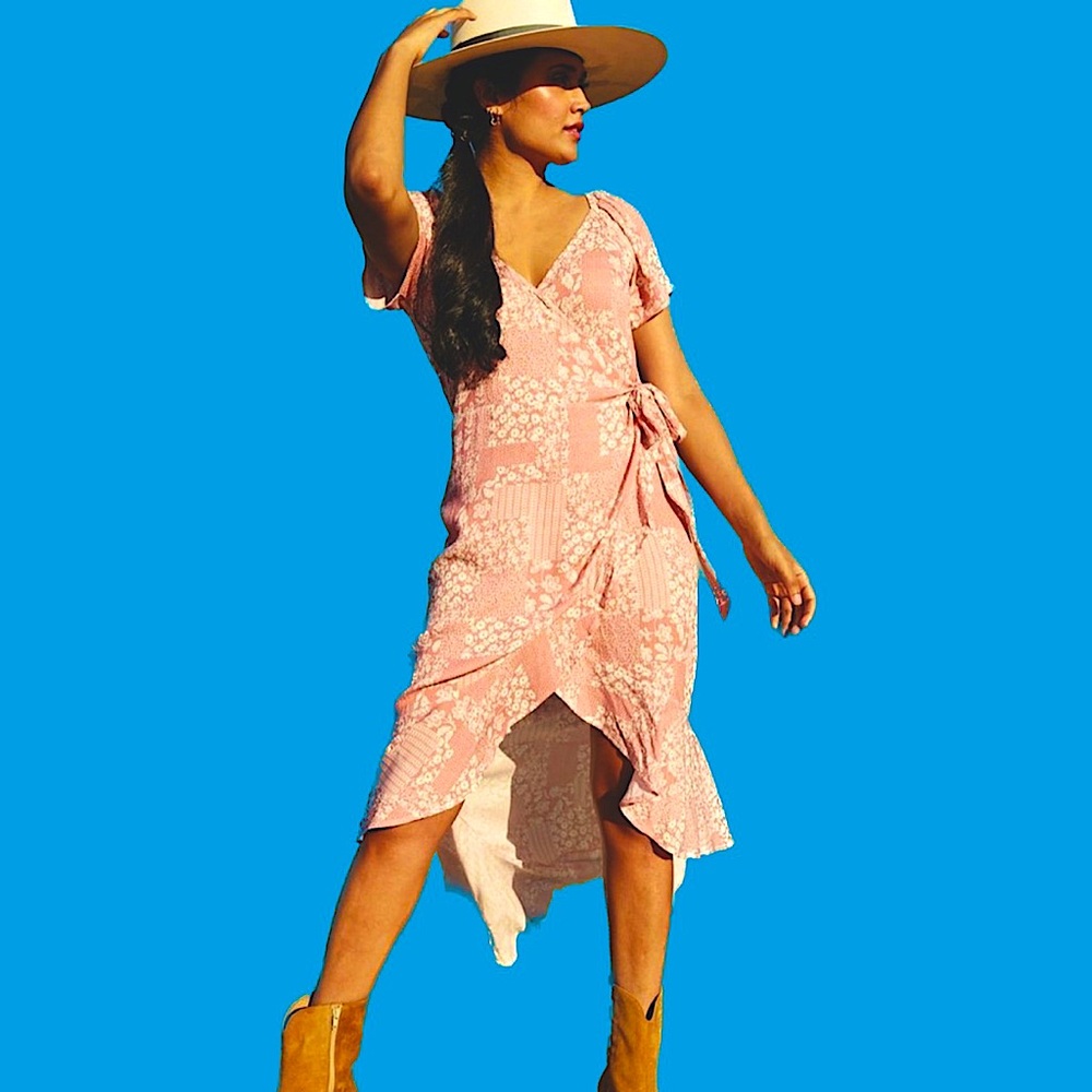 Wrangler Retro High Low Wrap Dress Size Small